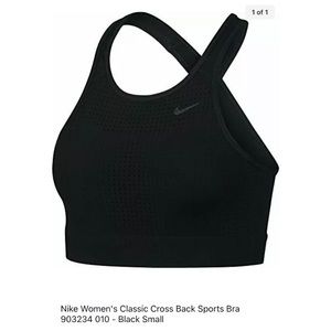 Nike Women's Classic Cross Back Sports Bra 903234 010 - Black Small